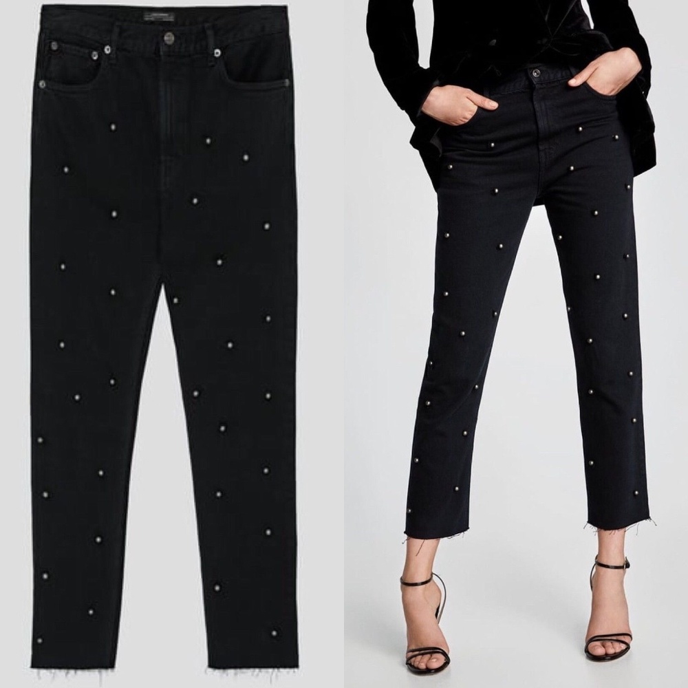 Fun Zara Pearl Mesh Jeans